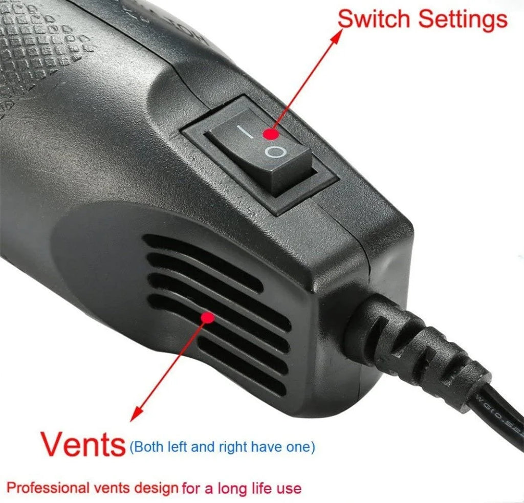 300W Hot Air Gun Portable Mini Heater for DIY Craft Embossing Shrink Wrapping PVC Multi Function Handheld Electrical Heat Tool