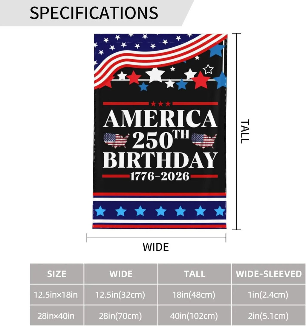 12x18 Double Sided America 250th Birthday Flag 1776 2026 America 250 Years Anniversary Garden Flag 12x18 Holiday Outdoor Dec GGL