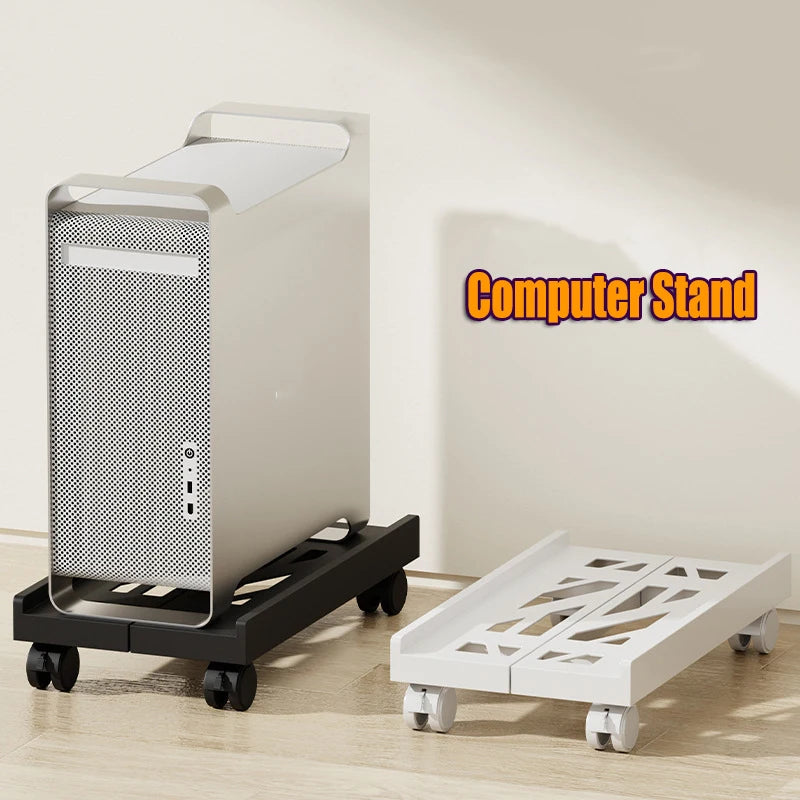 Adjustable Mobile CPU Stand Heavy-Duty PC Tower Stand With 4 Caster Wheels Ventilated Under Desk CPU Holder PC Floor Cart