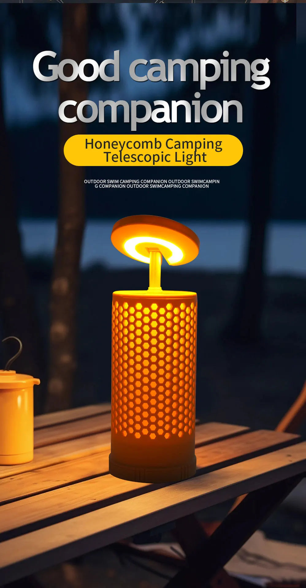 Camping Lights,Rechargeable Telescopic Tent Lights 2000mAh Camping Lanterns,Portable Flashlights For Camping, Hiking, Emergency