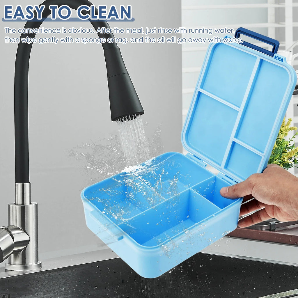 Adorable Kids Lunch Box Student Microwave Safe Travel Bento Box Food Container Portable Leak Proof Fruit Salad Bento Box 1700ml