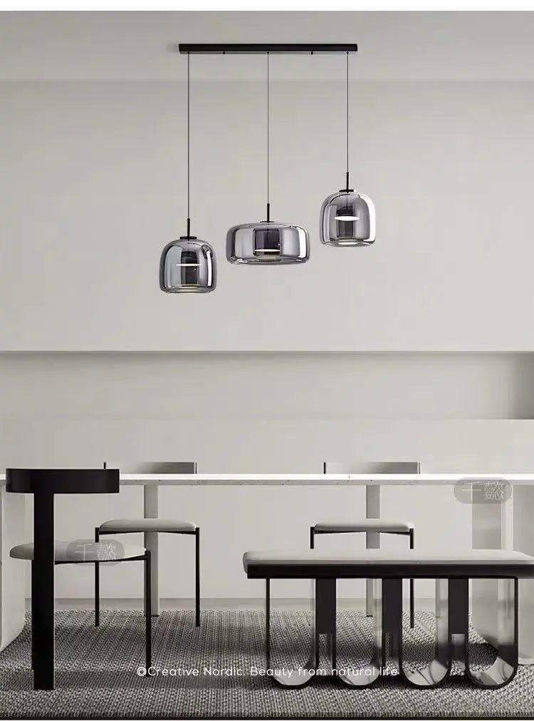 Modern Led Glass Pendant Light for Island Restaurant Hanging Lamp Decoration Ceiling Chandeliers Modern Home Decoration