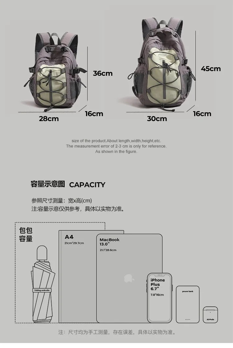 Small Outdoor Travel Backpack for Women, Lightweigh Waterproof Hiking and Mountaineering BackpackJunior High School Bag Student