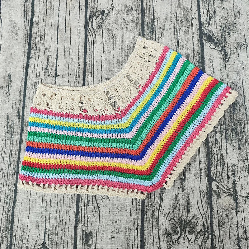 Knitted Swimming Trunks Women Fashion Hollow Out Skinny Shorts Beach Cover Up Summer 2025 New Solid Simple Casual Lady Cover-ups