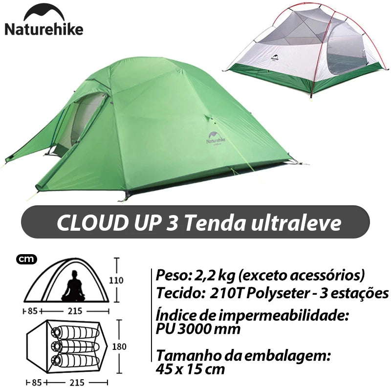 Naturehike Mongar 2 Tent Cloud Up 1 2 3 Persons Tent Star River Tent Cycling Tent Ultralight Outdoor Travel Hiking Camping Tent