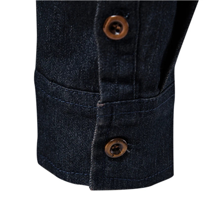 2023 Spring Autumn Y2K Fashion All Match Harajuku Denim Shirt Men Solid Cotton Male Clothes Loose Casual Sport Ropa Hombre Blusa