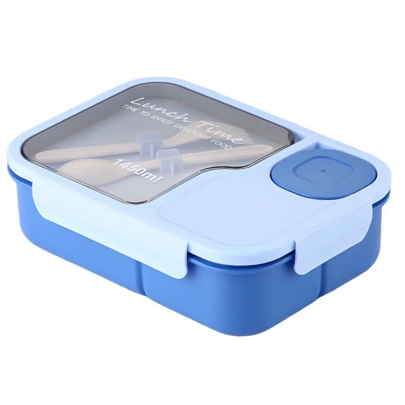 Portable Lunch Box Office Bento Box With Fork and Spoon Microwave Food Storage Container Reusable Food Boxes Quality Plastic
