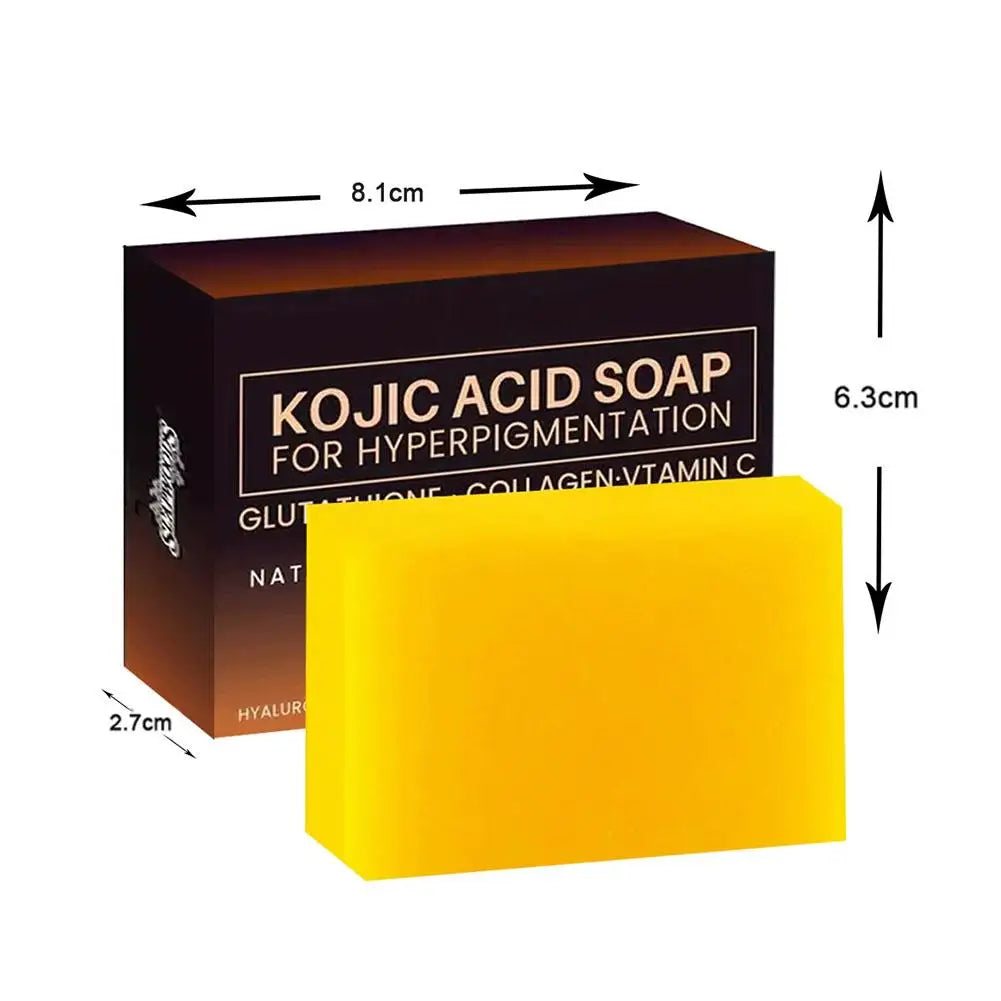 Pure Kojic Acid & Turmeric Soap Bar 100g,Skin Brightening Bar for Face & Body, Helps Improve Uneven Skin Tone, Dark Spots & Acne