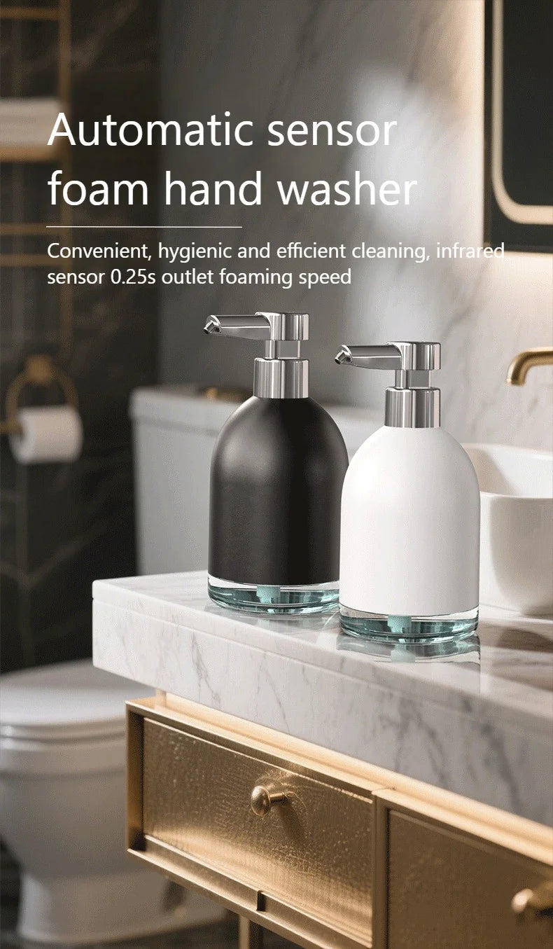 Automatic Soap Dispenser USB Rechargeable 1200mAh Touchless Foam Hand Kitchen Laundry Detergent Pump 5 Gear Sensor Dispenser