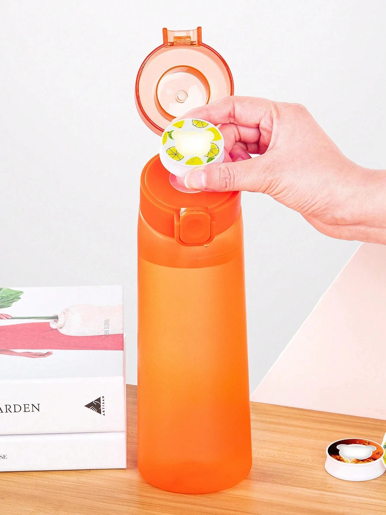1pc Air Water Bottle with 1pc Random Flavor Pods Portable Transparent with Straw Leak Proof Suitable for Outdoor Sports