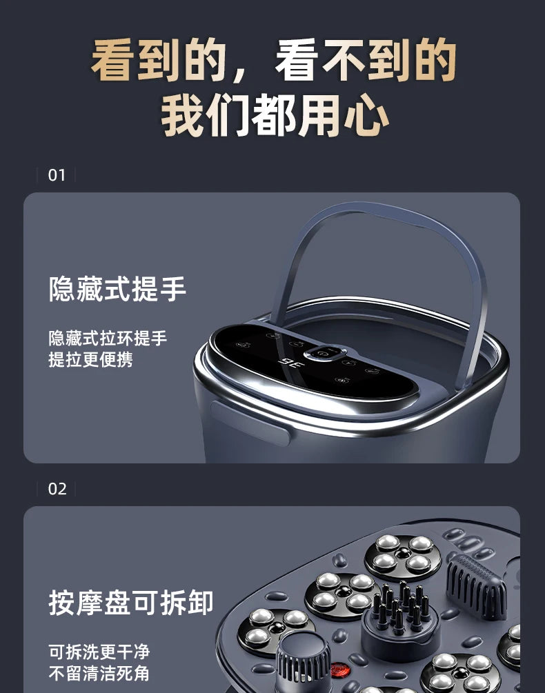Foot Bath Electric Automatic Foot Spa with Massage Deep Footbath Machine for Home Use Constant Temperature Electric Foot Warmer