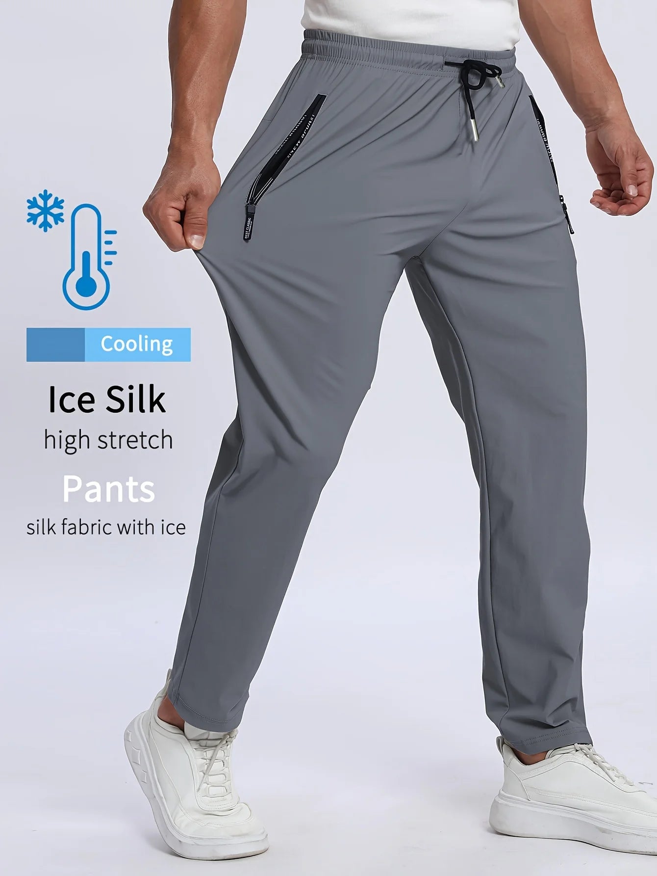 Breathable Plus Size Men's Casual Jogger Pants for Men Tracksuit Trousers Quick Dry Straight Elastic Waist Korean Classic Sport