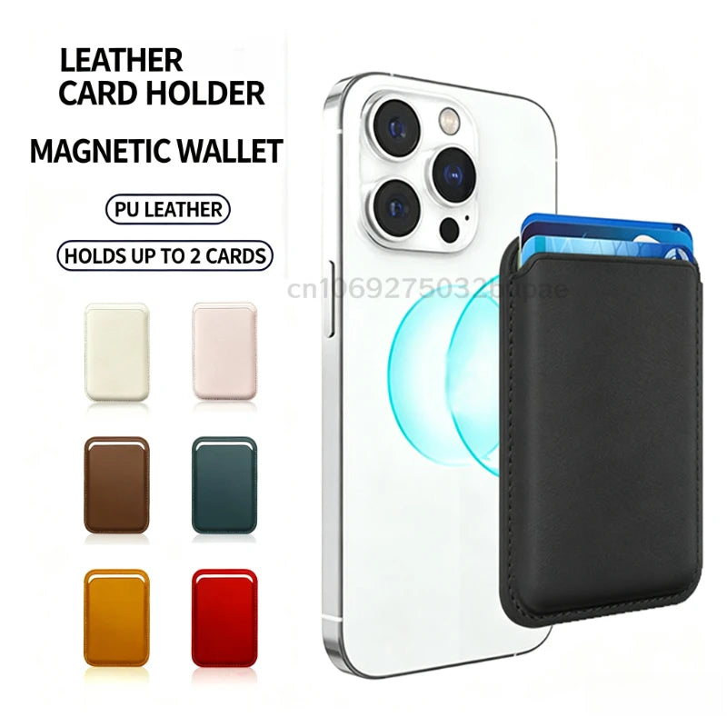 Portable Popsockets Magnetic Magsafe Wallet Phone Card Holder Magnetic Attachable Leather Pocket Compatible IPhone Credit Card