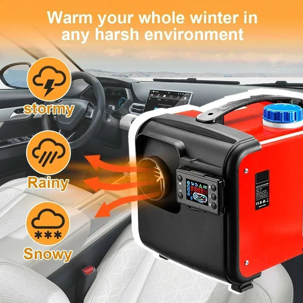 12V/24V/220V Air Parking Heater 5KW Car Diesel Heater LCD Remote Control Engine Preheater Warmer Heater for Car Truck Boat RV