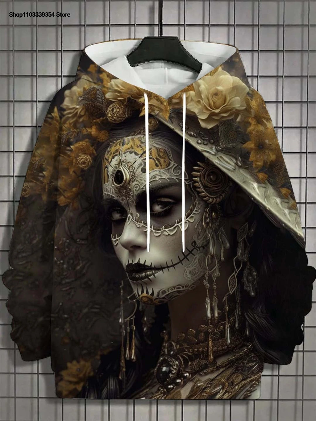 Women's Hoodie for Girls Autumn Fashion Men's Long Sleeve Tops Casual Women Clothes Horror Undead Woman Pattern 3D Unisex Tops