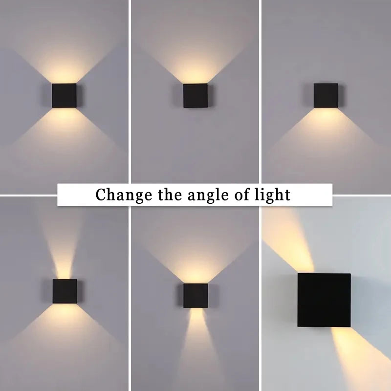 LED Wall Lamp 7W 100-240V Outdoor / Indoor Porch Garden Wall Lamp For Bedroom Bedside Lighting Up and Down Adjustable Wall Light