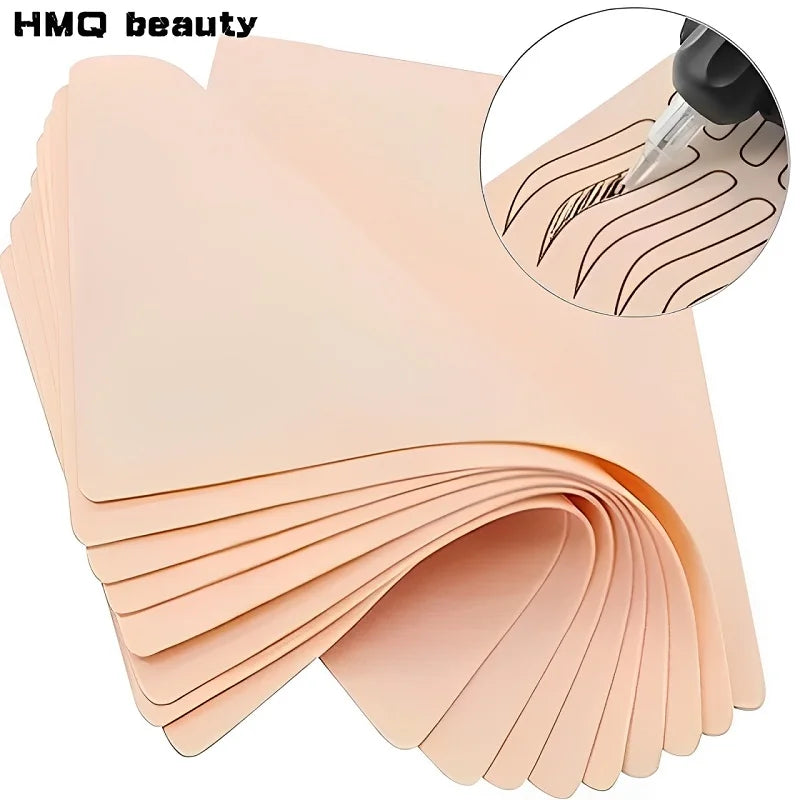 10/5pcs Silicone Tattoo Fake Skin Double-Sided for Permanent Makeup Training Microblading Eyebrow Practice Skin Makeup Tools