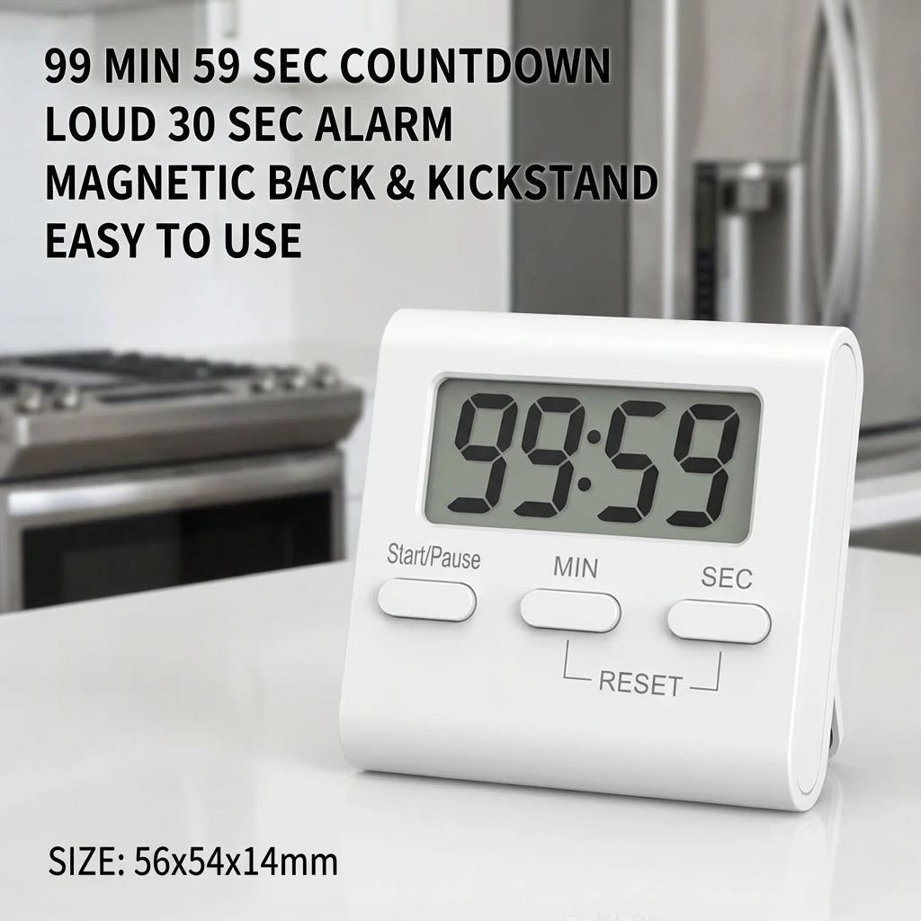 Digital Kitchen Timer Magnetic LCD Manual Countdown Cooking Timer Mechanical Kitchen Gadgets