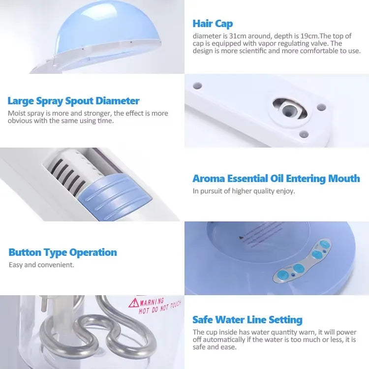 Professional 2 in 1 Hot Nano Hair Steamer Ozone Steaming Face Facial Cleaning Vaporizer Skin Care Beauty Salon Tools Nebulizer