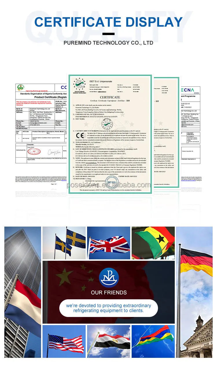 Gree 5000Btu-36000Btu Marine Air Conditioner 220V 110V 50/60Hz Boat Sea Water Cooled Central Air Conditioning Condensing Unit
