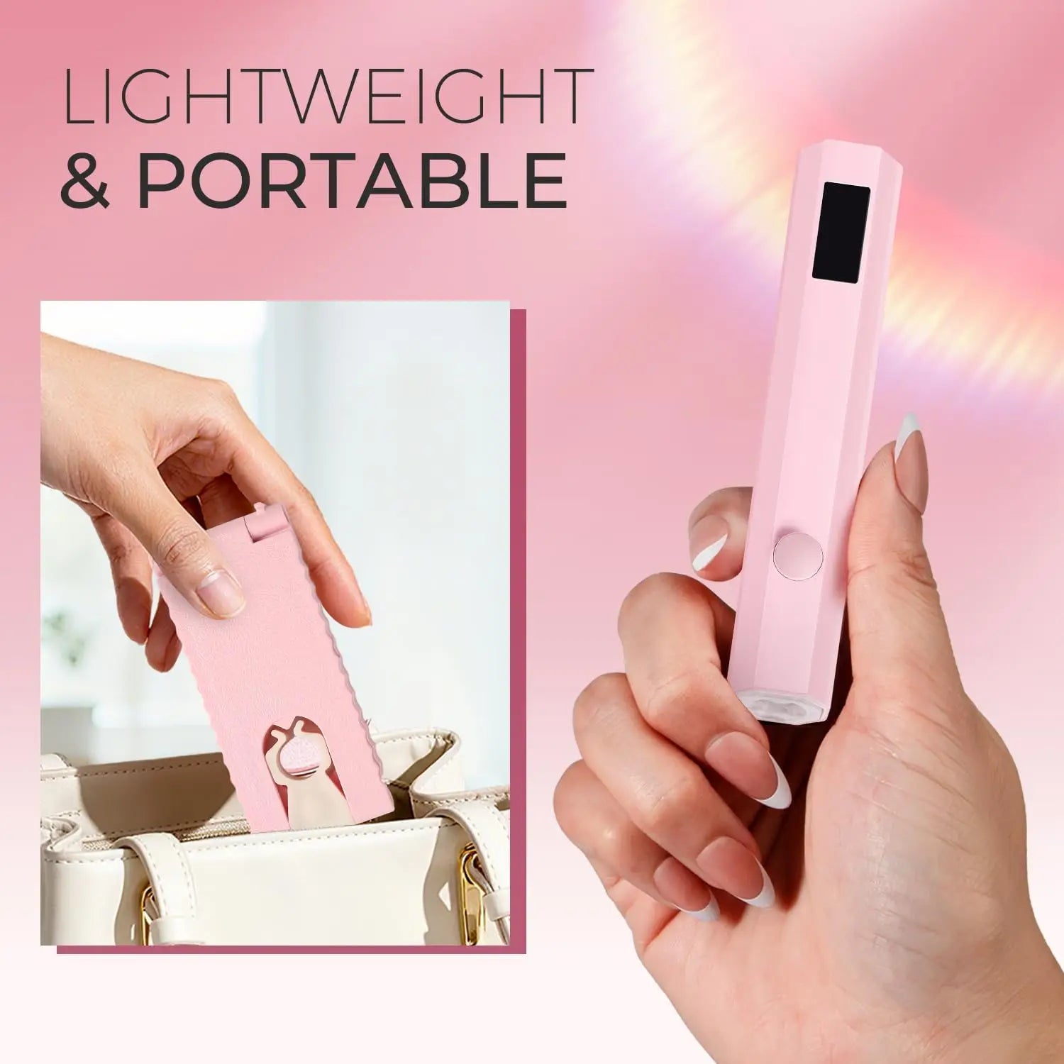 Cordless UV/LED Nail Lamp Set Handheld Light with Stand LCD Display Rechargeable USB Gel Nail Dryer for Quick Curing