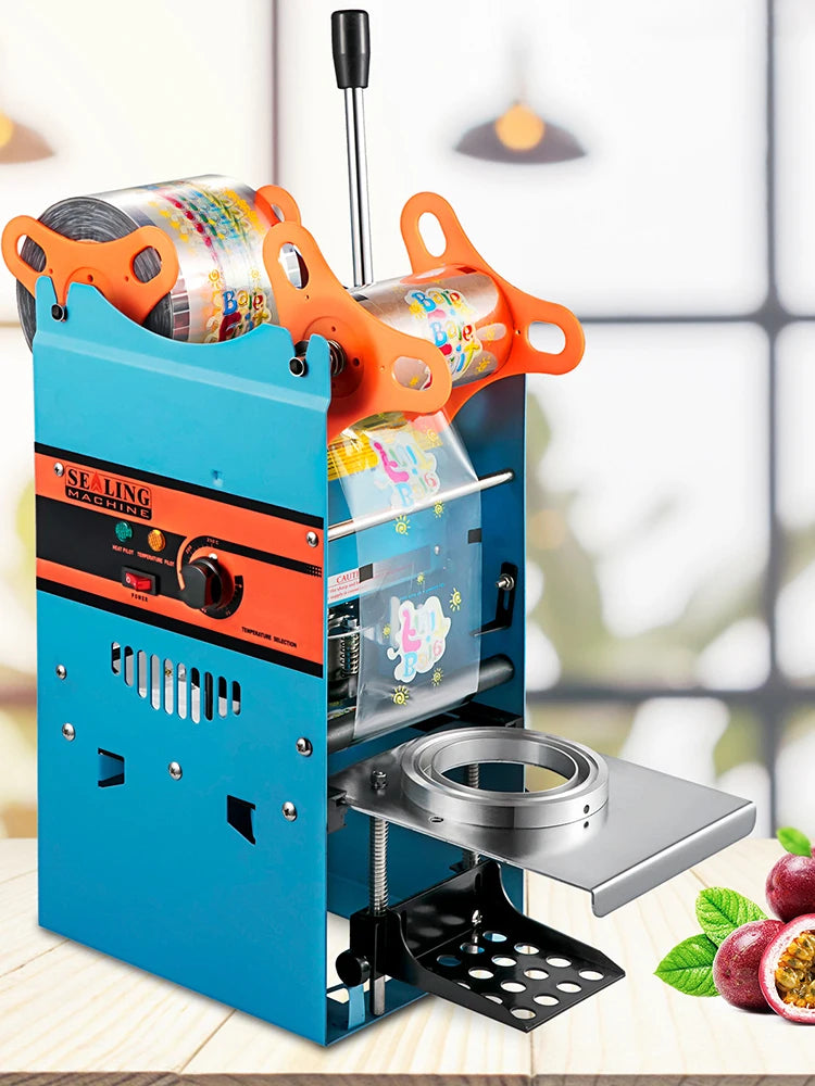 Manual Cup Sealer Machine 300-500 Cup/h with Heating Technology Boba Tea Cup Sealing Machine for 90/95mm Cup Diameter