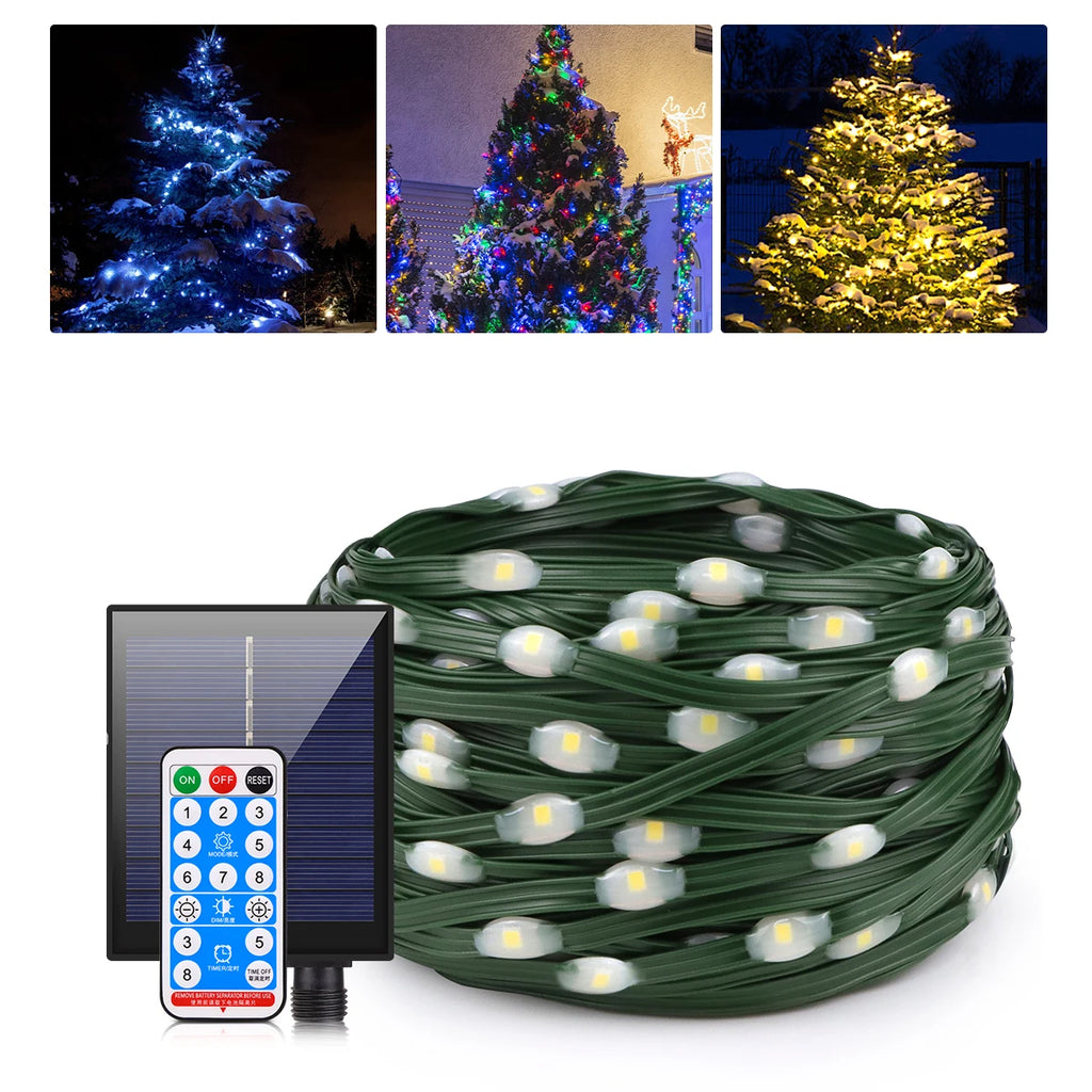 Built-in Large Capacity Battery Solar Outdoor Led String Lights Waterproof Durable Garden Lamp for Camping Wedding Birthday Part