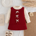 Baby Girl Dresses Spring/Fall Bow-Tie Cotton Long-Sleeve Girls Dresses Adorable First Birthday Baby Dresses Baby Girl Clothing