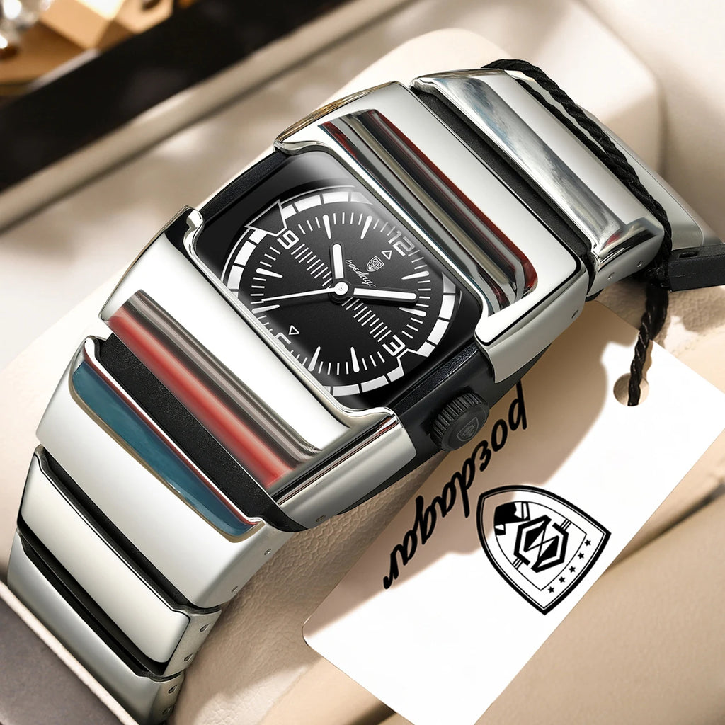 POEDAGAR Original Casual Man Wristwatch Waterproof Luminous Stainless Steel Watch For Men Sports Quartz Men's Watches Male Clock