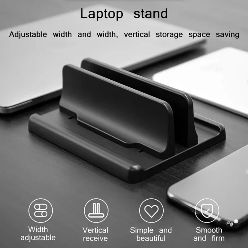 Universal Vertical Laptop Stand 3Slots Desk Laptop Holder Portable Laptop Docking Station Stand Adjustable Desktop Notebook Dock