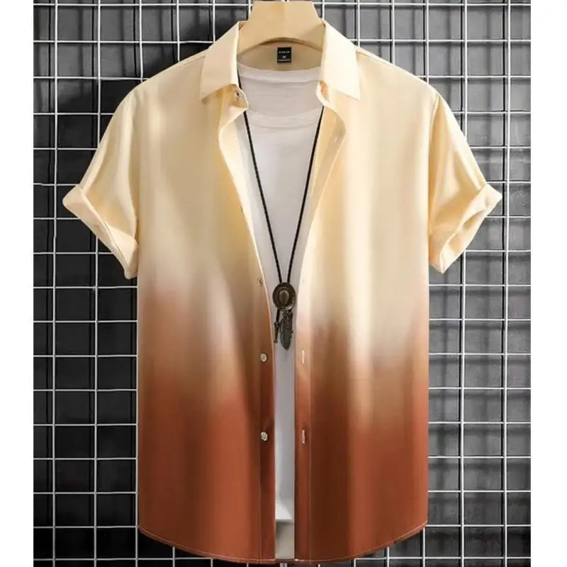 2026 Hawaiian Men'S Shirt 3d Gradient Printing Loose Oversized Shirts and Blouses High-Quality Clothing Beach Party Sweatshirts