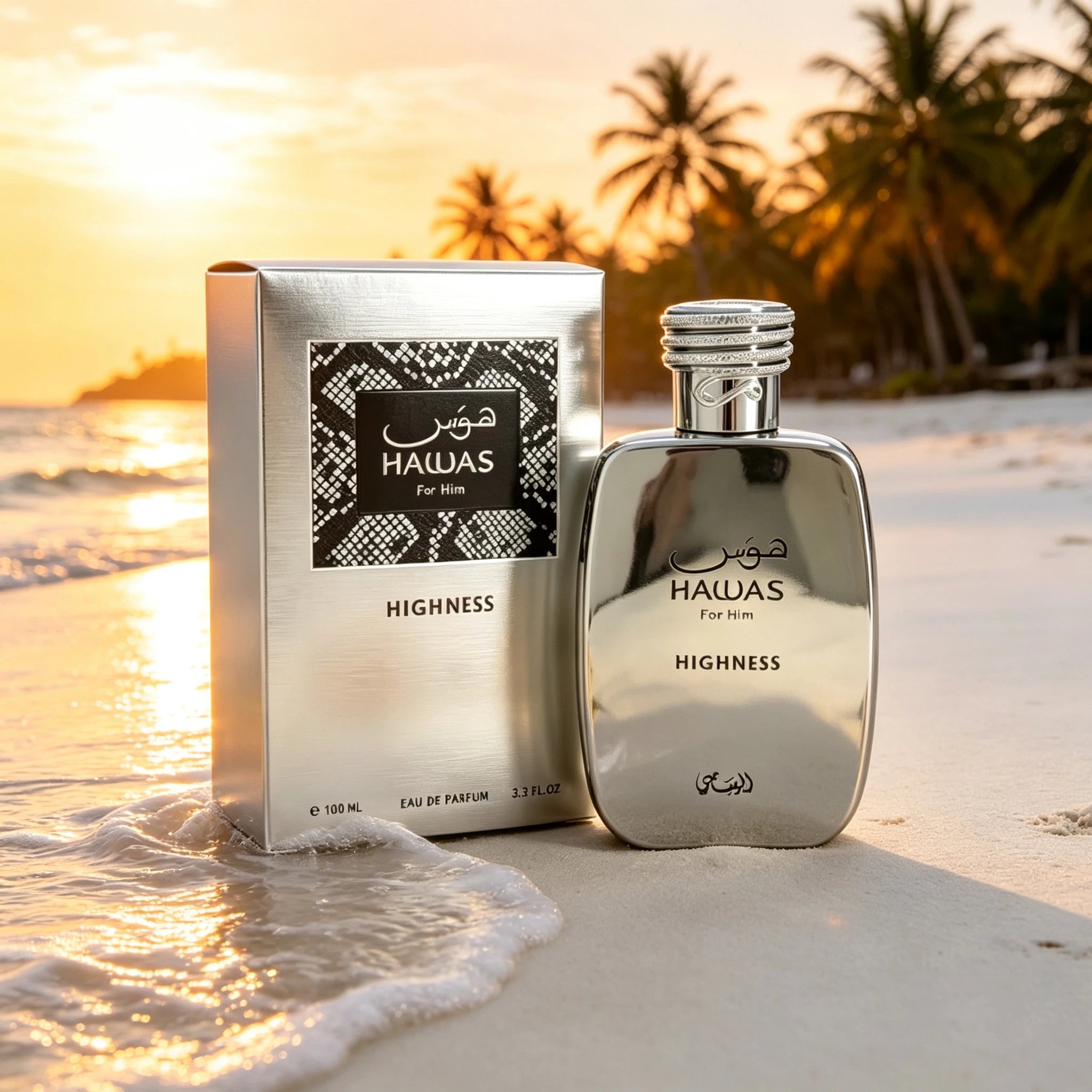 Hawas Highness For High Men's Light Essence, A Refreshing Citrus, Starts With A Slow Transition To A Calm Marine Woodiness