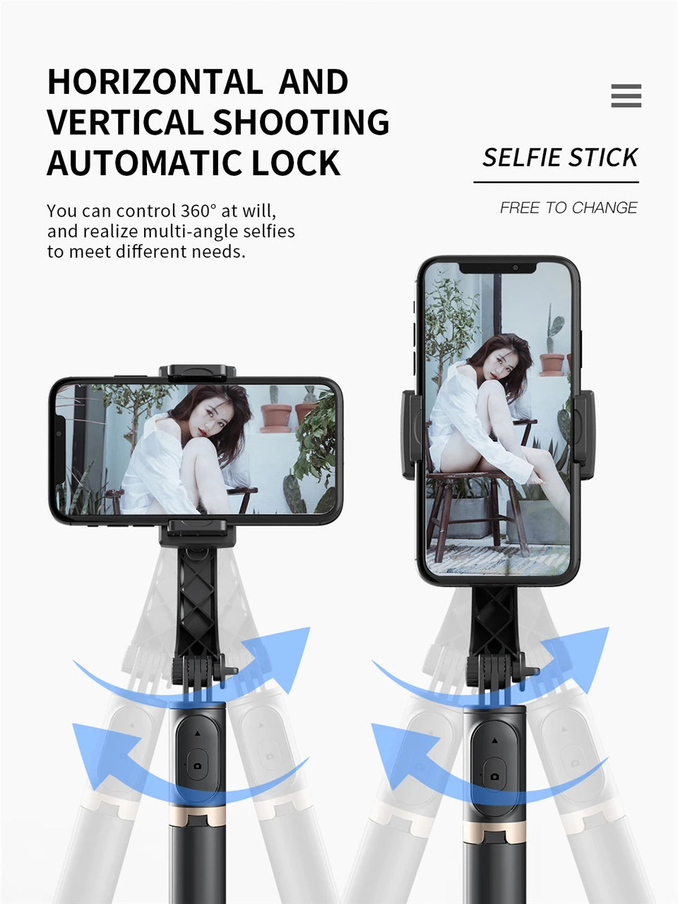 FGCLSY 2024 AI Video Stabilizer Bluetooth Selfie Stick Tripod Gimbal Stabilizer for Smartphone Live Vertical Shooting Bracket