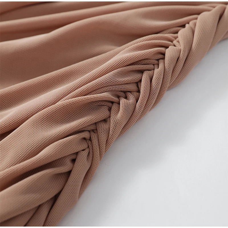 Fashion Slim Fishbone Dress Women Elegant Solid V-neck Sleeveless Pleated Bodycon Mini Dresses 2026 Summer Lady Party Gown