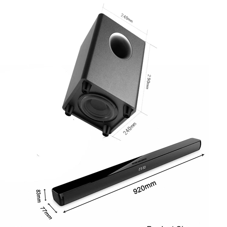 150W Blue Tooth Soundbar With Wireless Subwoofer Soundbar Bt Speaker for TV Bass Adjustable Surround Sound for Home