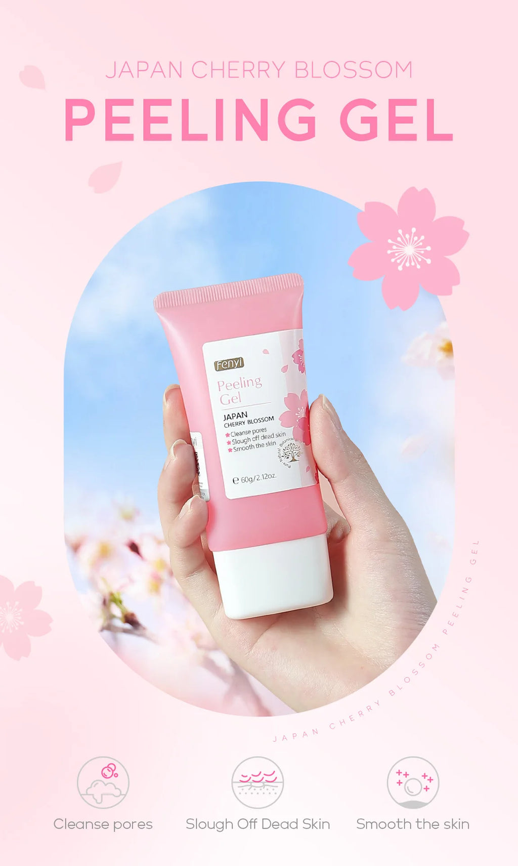 Cherry Blossom Exfoliating Gel Deep Cleaning Moisturizing Tender Face Body Cleansing Repair Facial Scrub Skin Care Products 60g