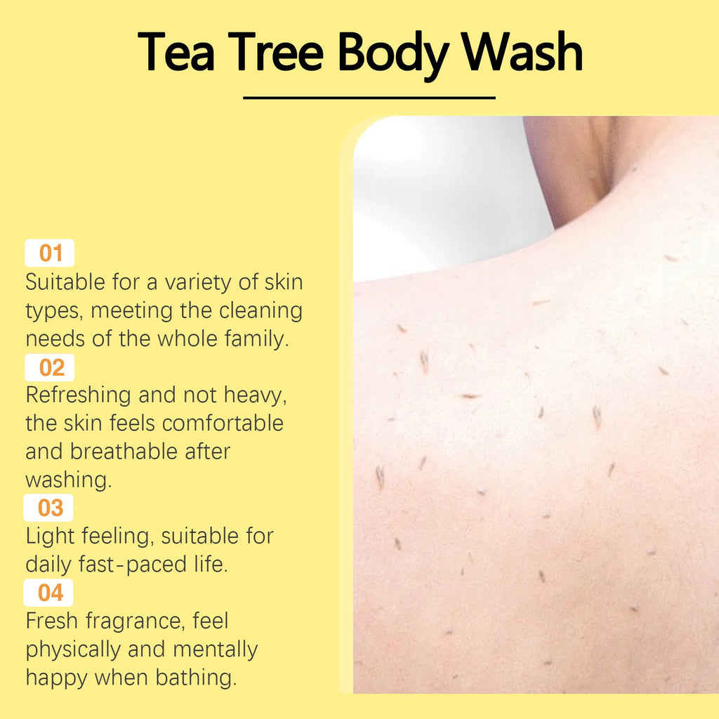 OceAura Tea Tree Body Wash Deep Cleaning Refreshing Skin Moisturizing Soft Skin Friendly Long Lasting Fragrance Shower Gel 100ml
