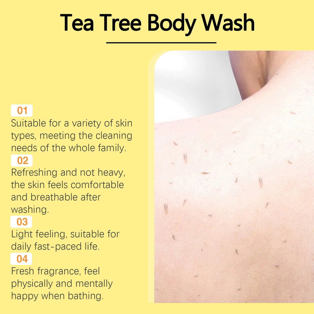 OceAura Tea Tree Body Wash Deep Cleaning Refreshing Skin Moisturizing Soft Skin Friendly Long Lasting Fragrance Shower Gel 100ml