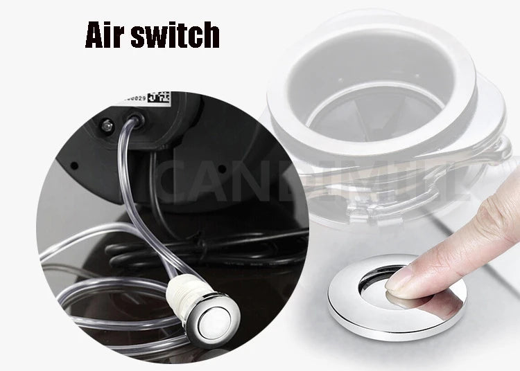 220V Household Food Waste Disposers Residue Crusher Sewer Rubbish Disposal Processor Kitchen Sink Appliance