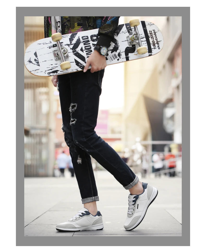Men Shoes Sneakers PU Leather Trend Casual Shoes Fashion Breathable Leisure Male Sneakers Non-Slip Footwear Men Vulcanized Shoes
