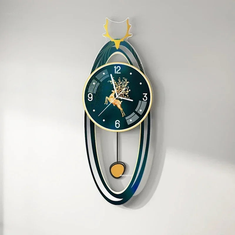 Light Luxury Wall Clocks Creative Home Decor Nordic Simple Living Room Home Wall Clock Luxury Designer Smart Models with Lights