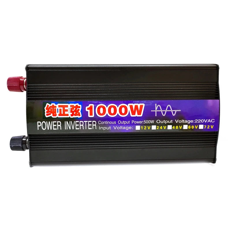 Pure Sine Wave Inverter 1000W 12V AC 220V 50/60hz Power Inverters Home Auto Converter Solar Energy Europe Socket Power Converter