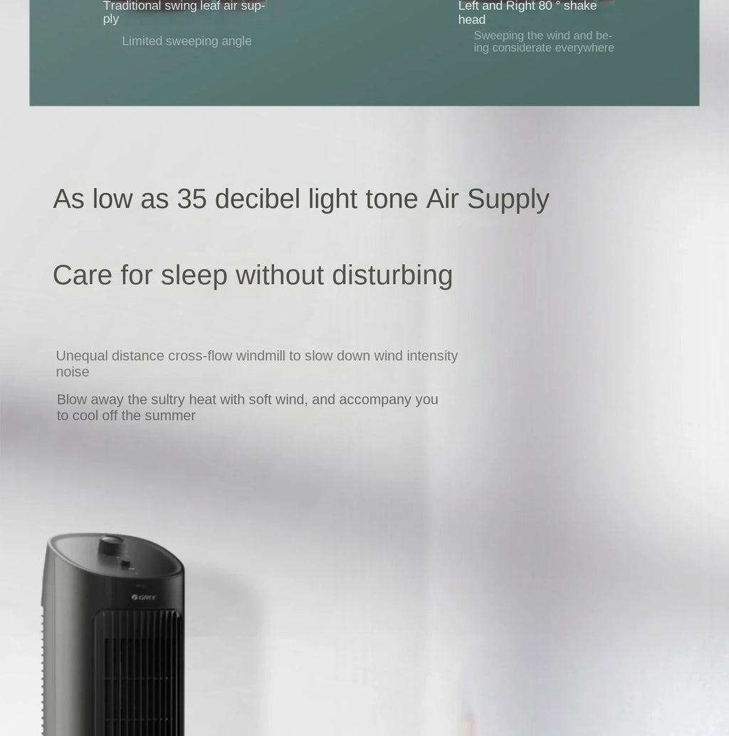 Gree 220V Portable Mini Air Conditioner Fan Household Mobile Tower Water Cooler Fan LYH