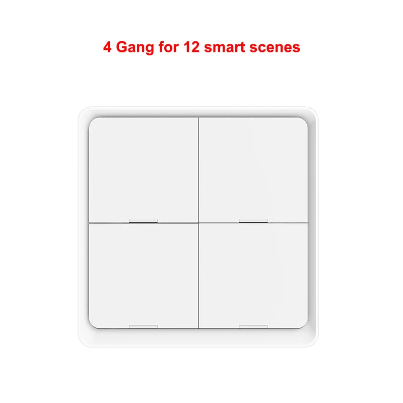 ZigBee Tuya Smart Wireless Button Switch 1/2/3/4 Gang Wiring Free Wireless Scene Switch Battery Powered Can Through Wall Control