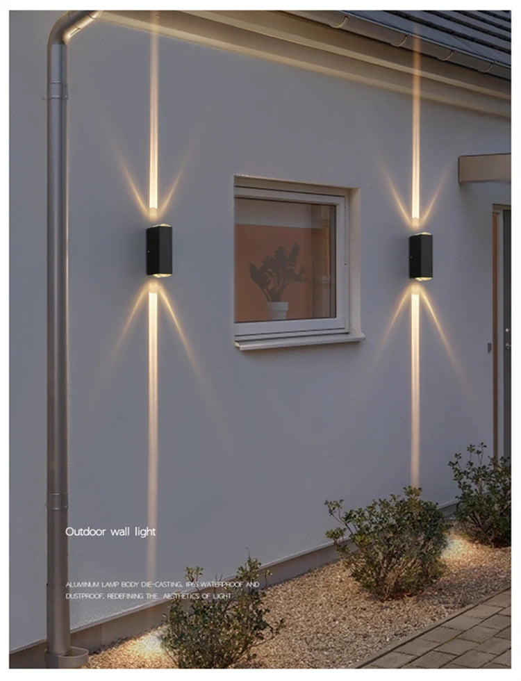 6W 10W 20W Outdoor LED Wall Lights Up and Down Narrow Beam COB Aluminium Wall Sconces Porch Light Garden Waterproof Spotlight
