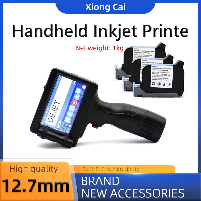 12.7mm Handheld Inkjet Printer 2588+ for QR Barcode Batch Date Number Logo Expiry Date Coding Machine Non-encrypted 25 Languages