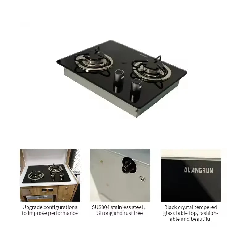 Big Power Independent Gas Stove Cooking Combo Smart 2/3 Burner Cooktop For Yacht And RV