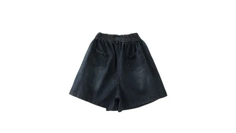 Stylish Elastic-Waist Denim Shorts Women New Summer Collection Loose High Waist Casual Versatile Slimming Skirt Pants