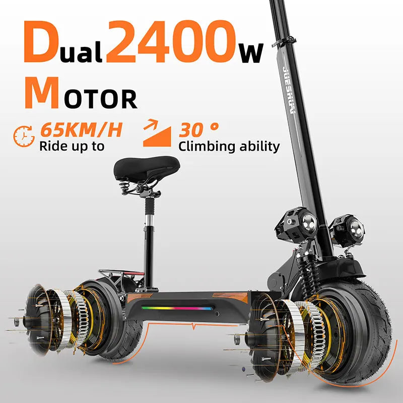 75km Long Range Electric Scooter 20Ah Battery 65km/h Top Speed Street Tires Adults Scooter Long battery life for commuting