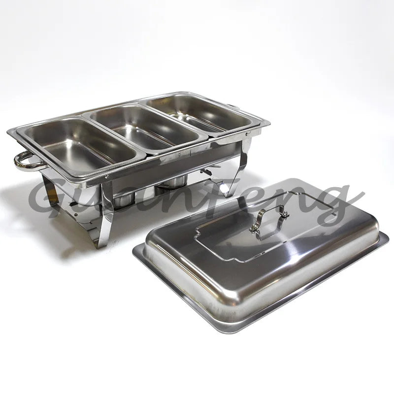 Thickened square self-service stainless steel buffet warmer